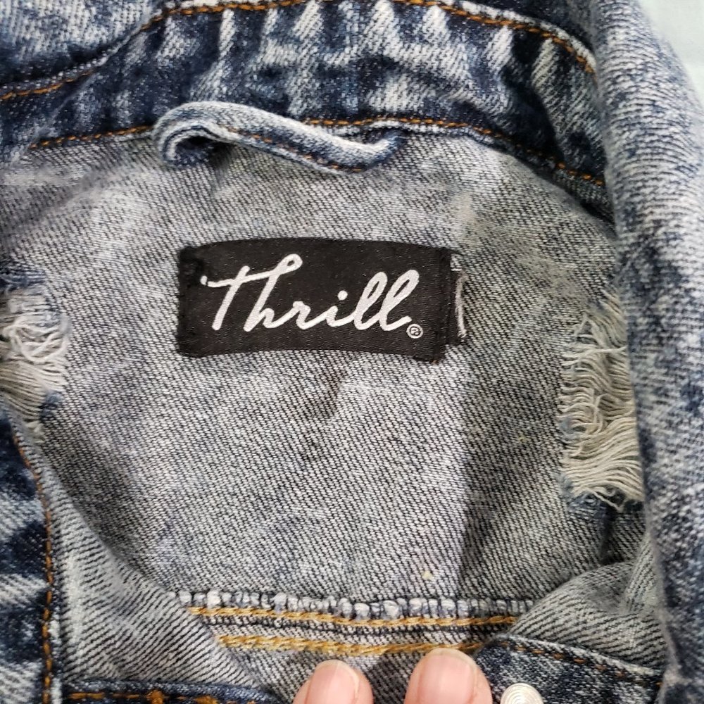 Thrill Destroyed Denim Jacket Size M - image 2